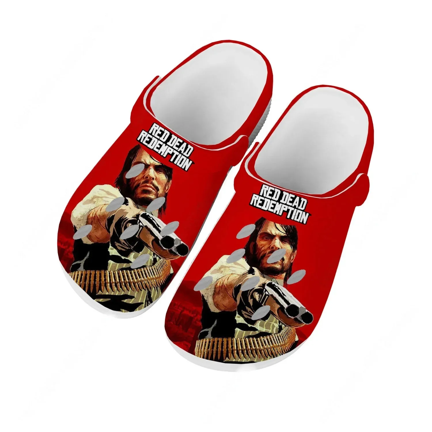 Men Shoes Red - レッドデッドリデンプションサンダル男性女性ティーンエイジャーファッションウォーターシューズガーデン通気性快適ビーチカスタムスリッパ