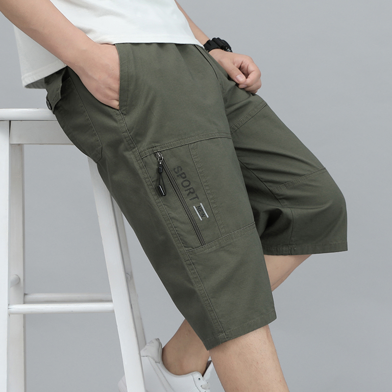 Men Shoes Joggers - メンズカーゴショーツ膝パンツジッパーポケット夏の綿ショーツクライミングジョガー弾性ウエストスポーツウェア