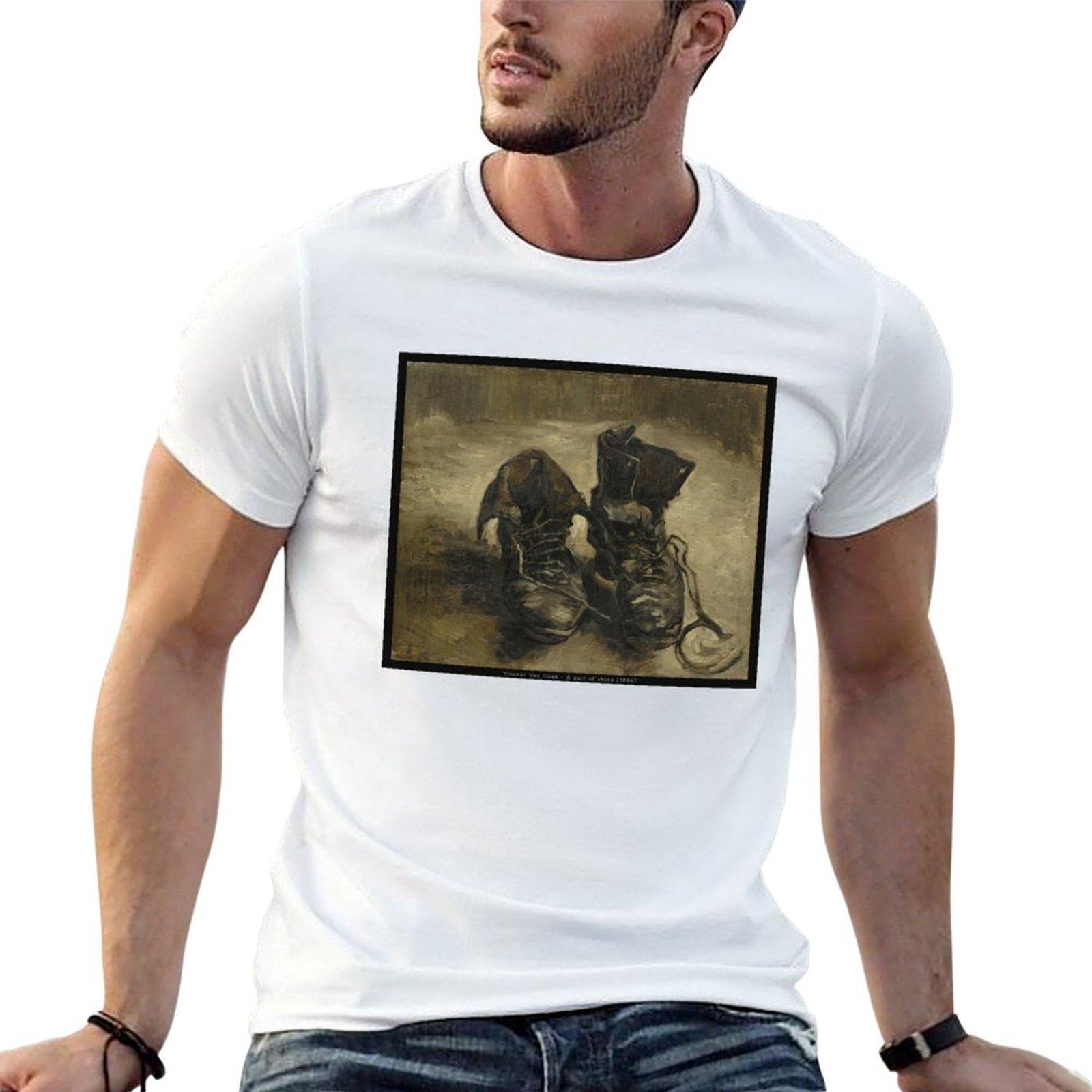 Men Shoes Essentials - ヴァン・ゴッホ作「A Pair of Shoes (1886)」Tシャツ コットンTシャツパック