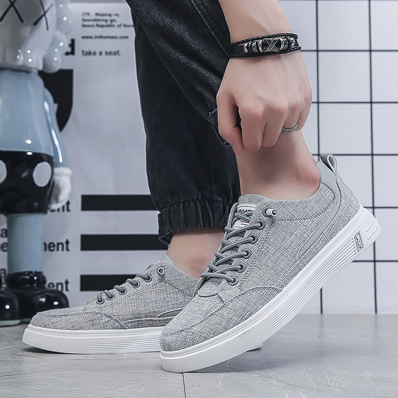 メンズリネンキャンバスカジュアルスニーカー新しい通気性のある - Men Shoes Essentials のレビューと価格