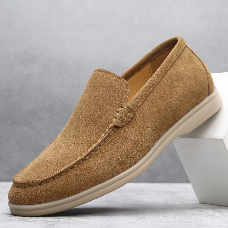 レイジーエッセンシャルメンズ通気性スエード風ローファー軽量で - Men Shoes Essentials のレビューと価格