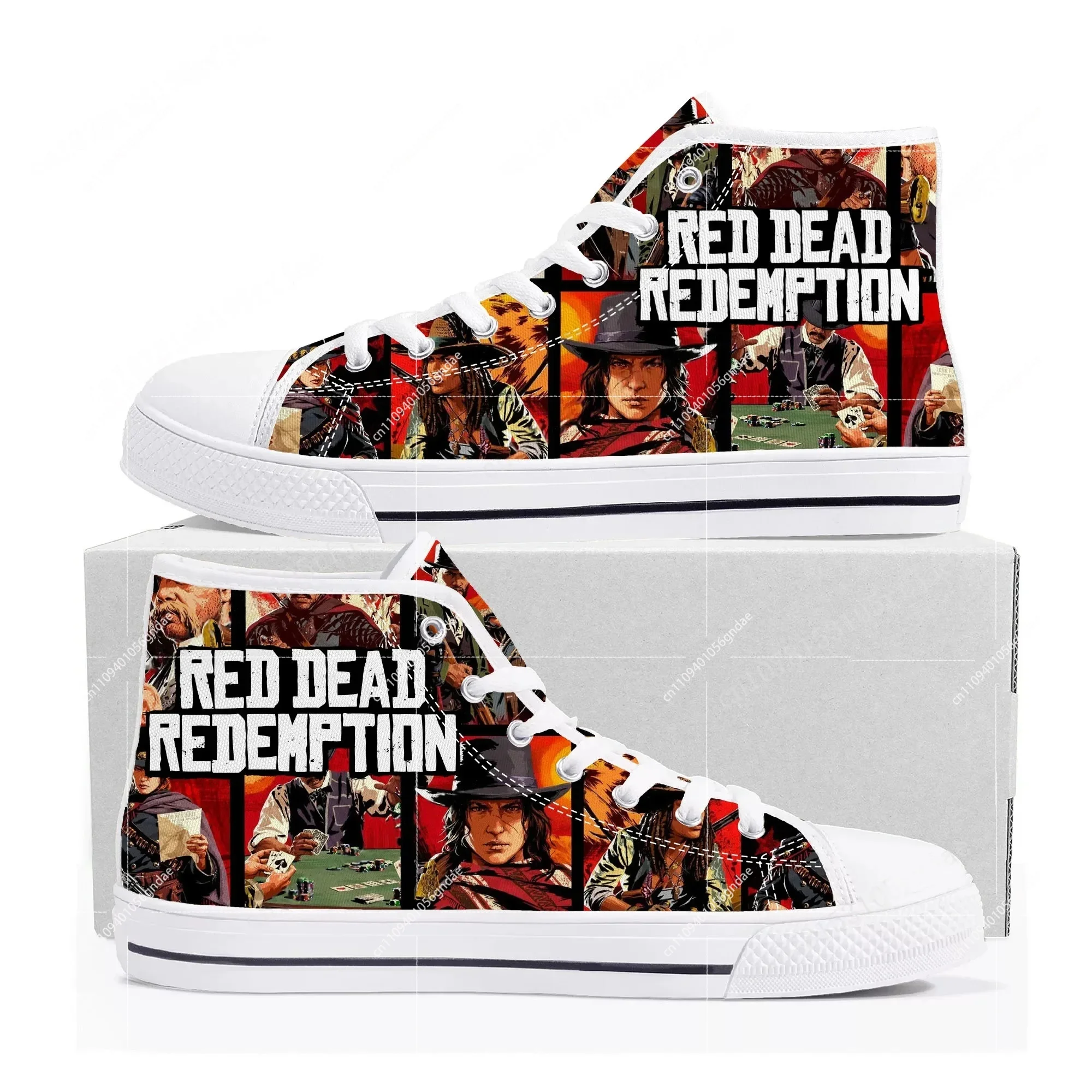 ビデオゲームレッドデッドリデンプションハイトップスニーカー男 - Men Shoes Red のレビューと価格