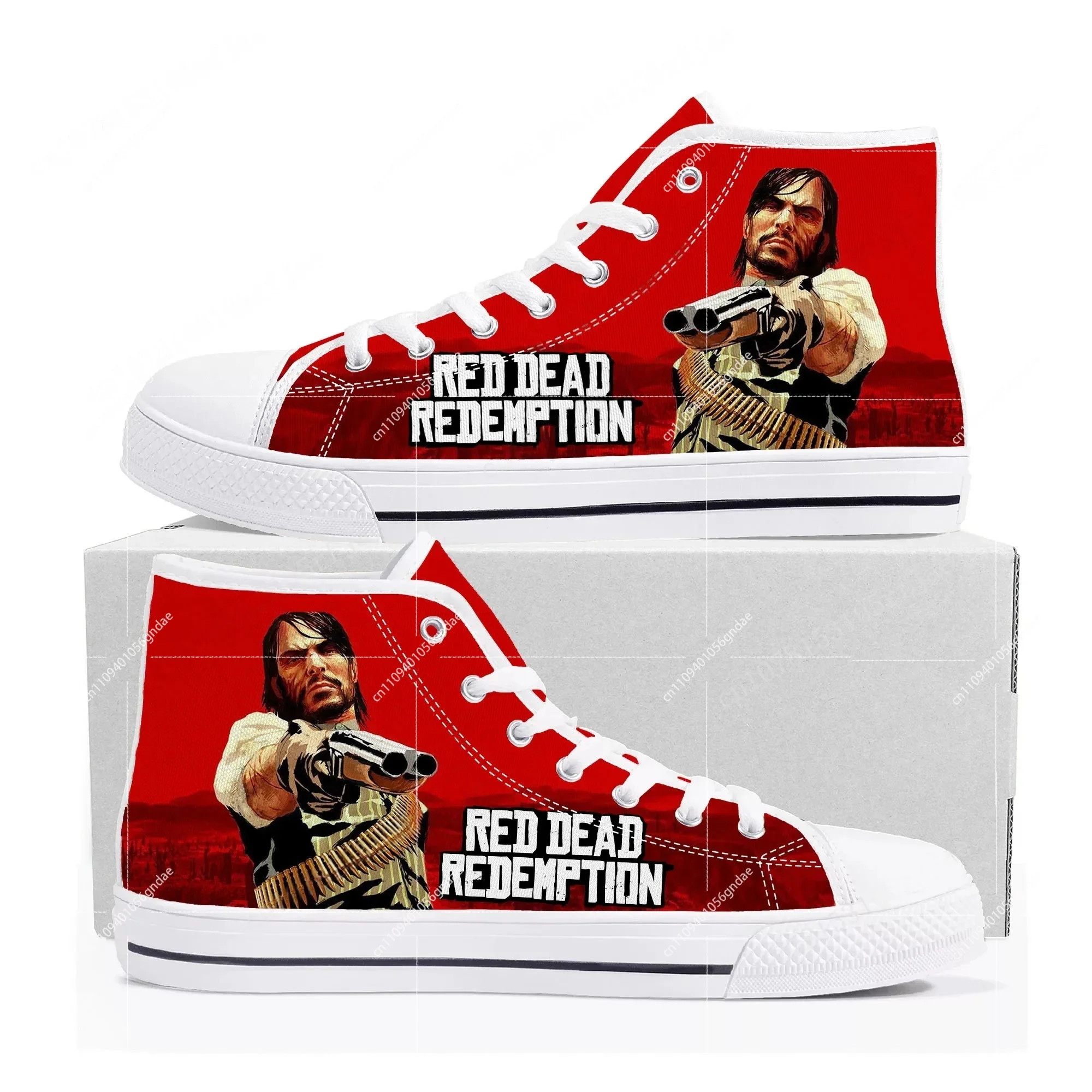 ビデオゲームレッドデッドリデンプションハイトップスニーカー男 - Men Shoes Red のレビューと価格