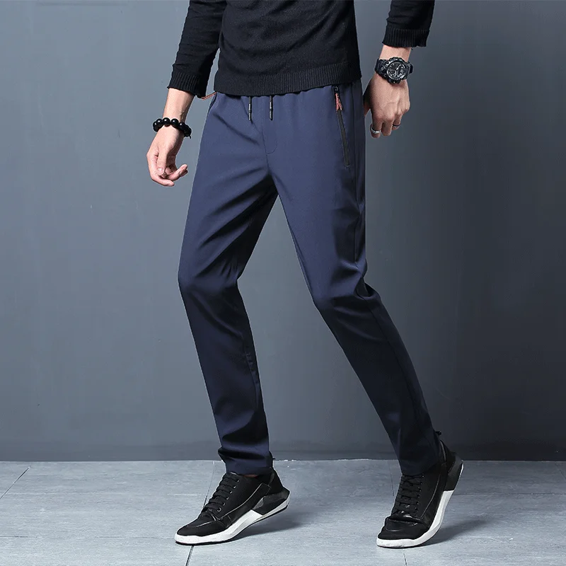 メンズカジュアルパンツストレートスリムフィット弾性ウエストジ - Men Shoes Joggers のレビューと価格