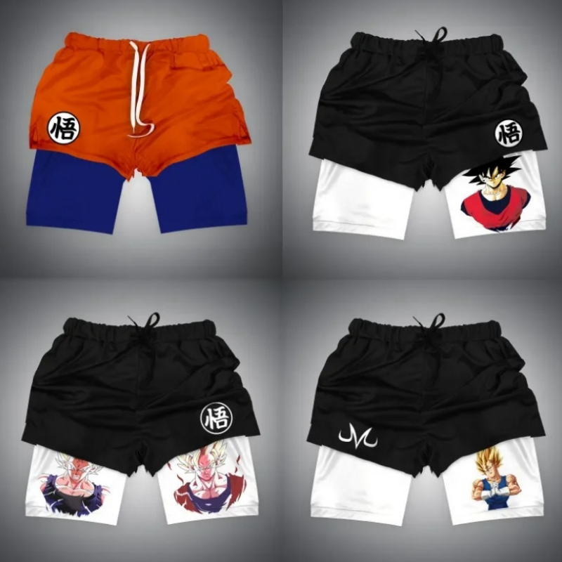 男性用ドラゴンボールアニメショーツ,孫悟空,ベジータ,ダブル - Men Shoes Joggers のレビューと価格