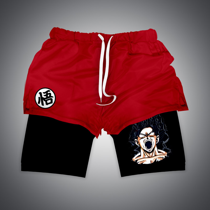 男性用ドラゴンボールアニメショーツ,孫悟空,ベジータ,ダブル - Men Shoes Joggers のレビューと価格